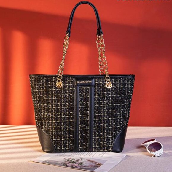 Tote Bag Quilted Chain Black1